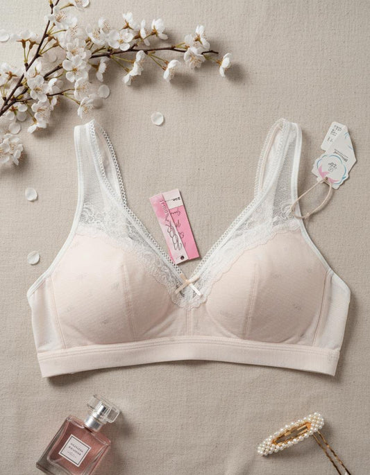 Daily wear Thin-Pad Non-Wire Bra net designed bra