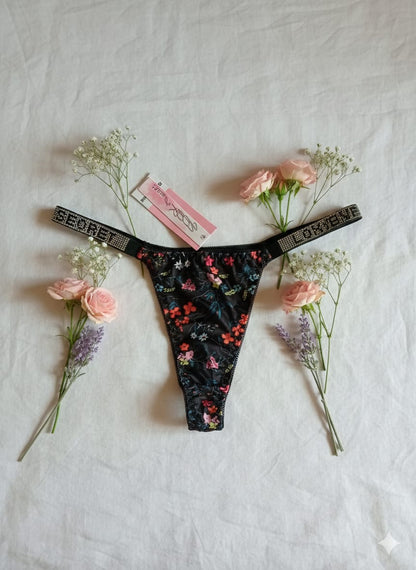 sexy premium diamond silk thong underwear