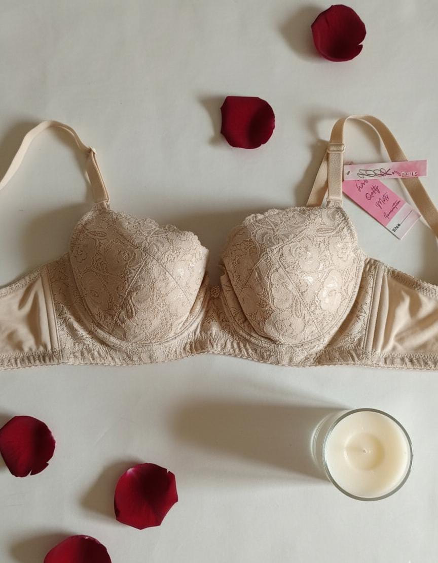 Premium Quality pure net cotton luxury wired non-paded bra