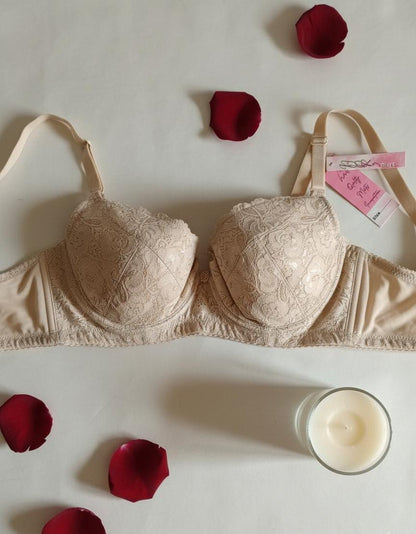 Premium Quality pure net cotton luxury wired non-paded bra